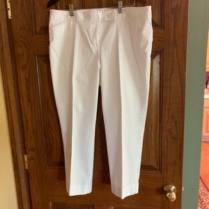 The Limited White Cotton Ankle Pants